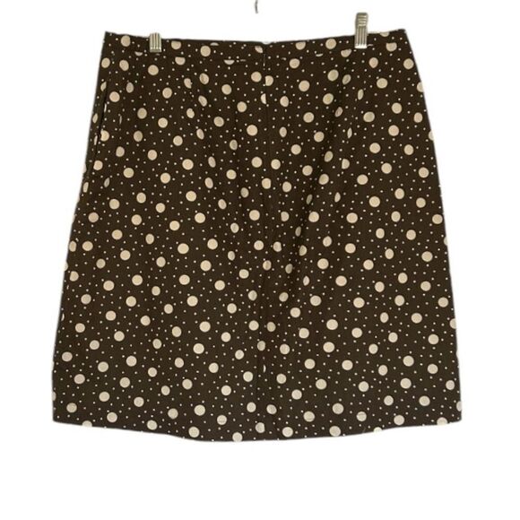 Boden Brown Lined Cotton Polkadot A-Line Skirt Size 12 - Picture 9 of 10